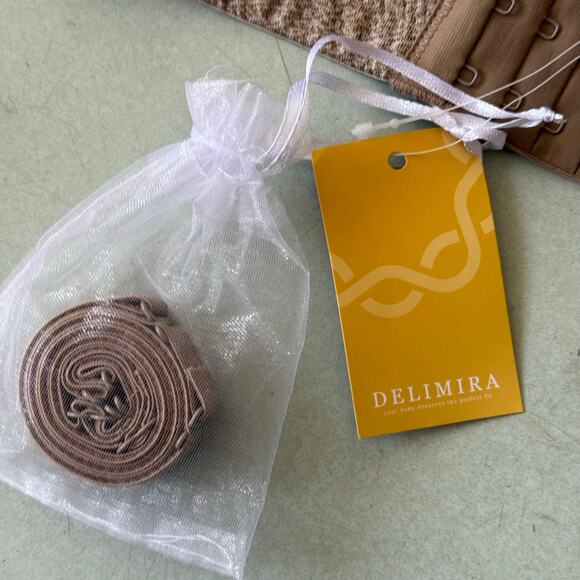 NWT Delimira Tan Strapless Underwire Bra 42DD W593 Convertible Coffee Heather - Picture 11 of 11